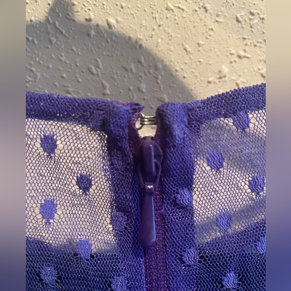 ASOS Two-Tier Dress with Sheer Polka Dot and Lace - Picture 3 of 4